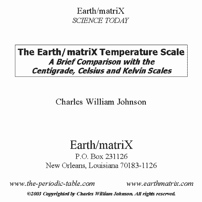 A Brief Comparison with the Centigrade, Celsius and Kelvin Scales